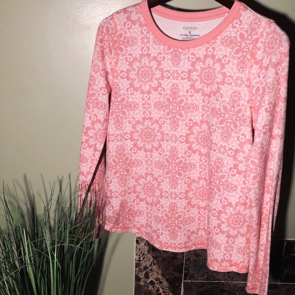 Sonoma Pink Floral Long Sleeve Top